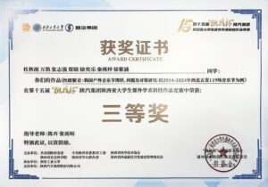 西安音乐学院研究生项目在第十五届“挑战杯”陕西省大学生课外学术科技作品竞赛中荣获三等奖